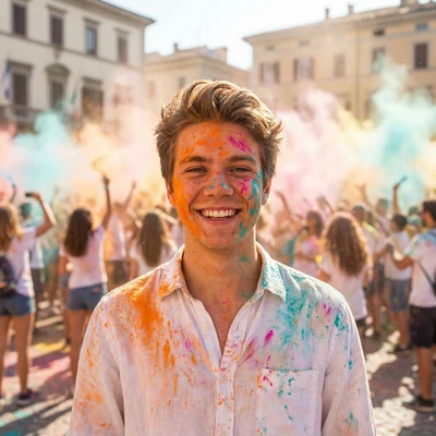 Фестиваль красок Холи — AI промт для Nano Banana Pro