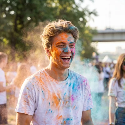 Фестиваль Красок в Парке Горького — AI промт для Nano Banana Pro