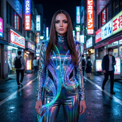 Футуристическая неоновая мода — AI промт для Nano Banana Pro