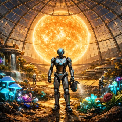 Футуристическая оранжерея на Меркурии — AI промт для GPT Image 1.5