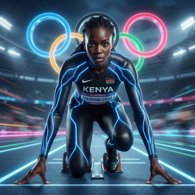 Футуристический олимпийский бегун — AI промт для Nano Banana Pro