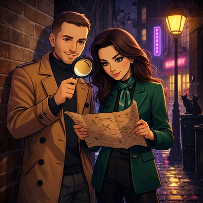 Герои детективного мультфильма — AI промт для GPT Image 1.5