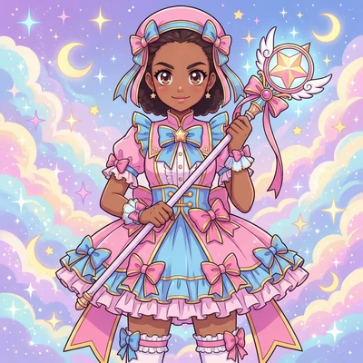 Героиня аниме про Магических Девочек — AI промт для Nano Banana Pro