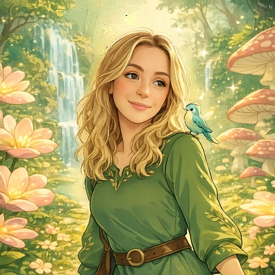 Героиня Волшебного Леса: Стиль 2D — AI промт для GPT Image 1.5