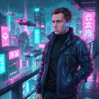 Герой футуристического аниме — AI промт для Nano Banana Pro