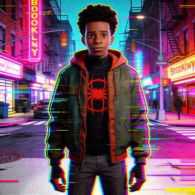 Герой мультфильма «Человек-паук: Через вселенные» — AI промт для Seedream 4.5