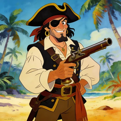 Герой мультфильма 'Остров Сокровищ' (1988) — AI промт для Seedream 4.5
