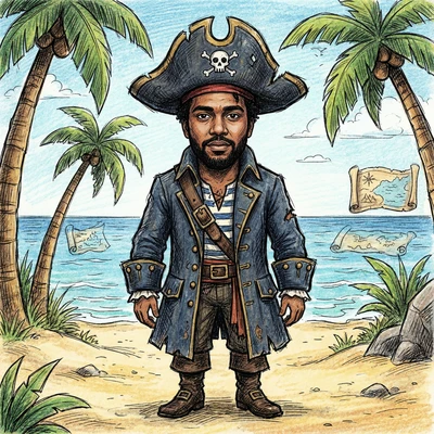 Герой мультфильма «Остров сокровищ» — AI промт для Nano Banana Pro