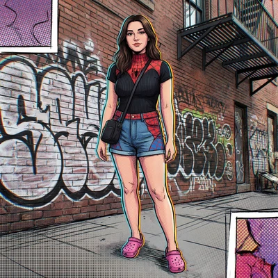 Герой мультфильма «Spider-Man: Across the Spider-Verse» — AI промт для Nano Banana Pro