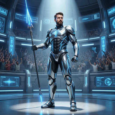 Гладиатор на арене будущего — AI промт для Nano Banana Pro