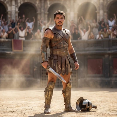 Гладиатор на арене Колизея — AI промт для Nano Banana Pro