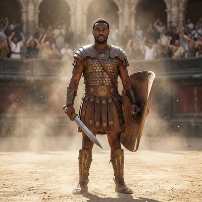 Гладиатор в декорациях Древнего Рима — AI промт для Nano Banana Pro