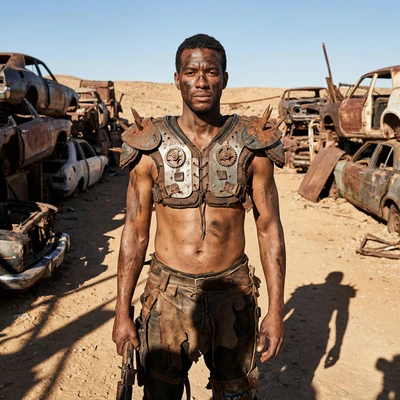 Гладиатор в духе Безумного Макса — AI промт для Nano Banana Pro