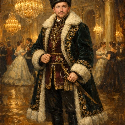 Гость бала в стиле Третьяковской галереи — AI промт для GPT Image 1.5