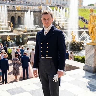 Гость на балу в Петергофе — AI промт для Nano Banana Pro