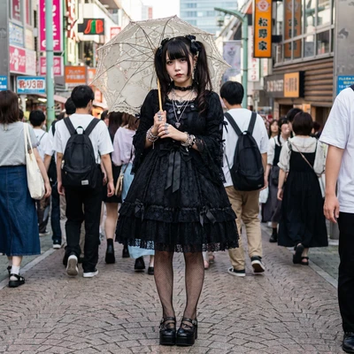 Готическая «Лолита» в стиле Харадзюку — AI промт для Nano Banana Pro