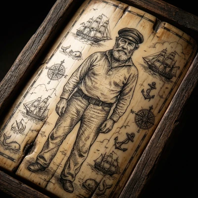 Гравюра на слоновой кости в стиле Скрэмшоу — AI промт для Nano Banana Pro