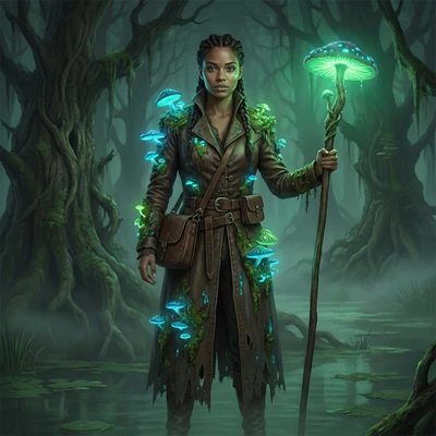 Грибной лекарь в стиле темного фэнтези — AI промт для Nano Banana Pro