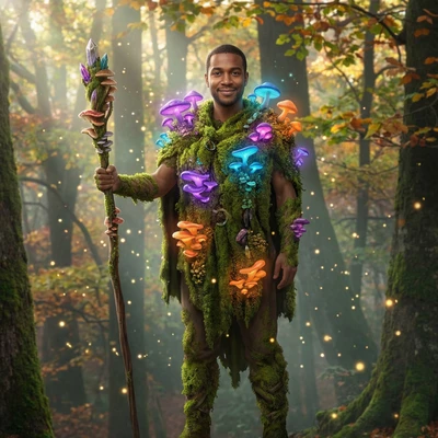 Грибовидный дух осеннего леса — AI промт для Nano Banana Pro