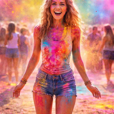 Инфлюенсер с фестиваля Холи — AI промт для GPT Image 1.5