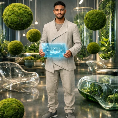 Интерьерный дизайнер в стиле Эко-Футуризм — AI промт для GPT Image 1.5