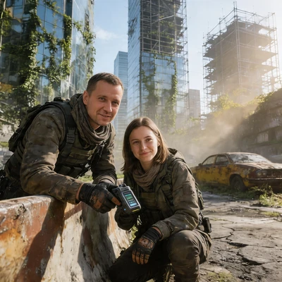 Исследователи Забытого Мегаполиса — AI промт для Seedream 4.5