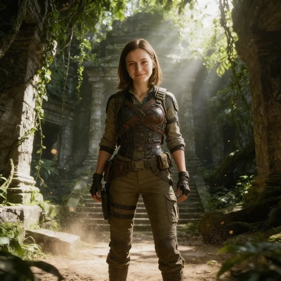 Исследовательница затерянного города — AI промт для Seedream 4.5