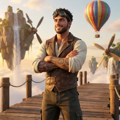 Капитан небесного острова — AI промт для Nano Banana Pro