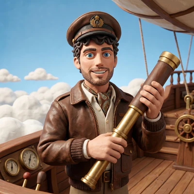 Капитан воздушного судна Aardman — AI промт для Nano Banana Pro