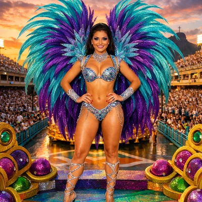 Карнавал в Рио: Королева самбы — AI промт для GPT Image 1.5