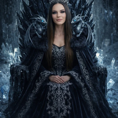 Хозяйка ледяных драконов — AI промт для GPT Image 1.5