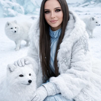 Хозяйка снежных лисиц — AI промт для GPT Image 1.5