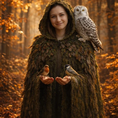 Хранительница лесных сов — AI промт для GPT Image 1.5