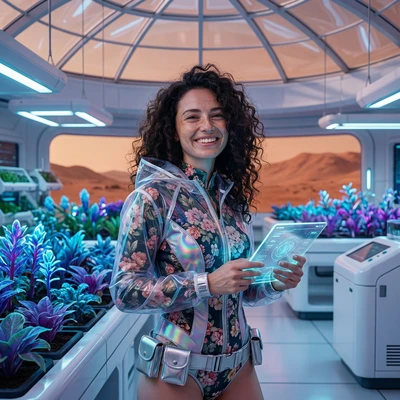 Хранительница цифрового оазиса — AI промт для Nano Banana Pro