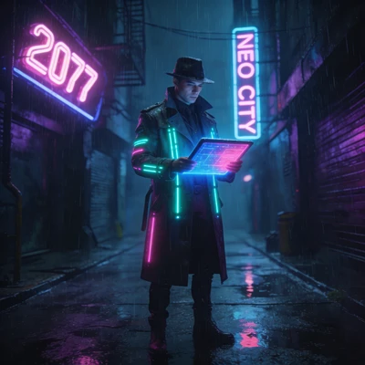 Кибер-детектив 2099 — AI промт для Seedream 4.5