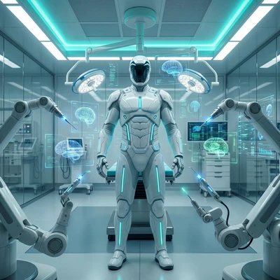 Кибер-футуристический хирург — AI промт для Nano Banana Pro