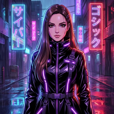 Кибер-готика в стиле аниме — AI промт для Nano Banana Pro