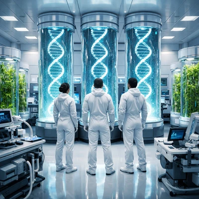 Кибер-лаборатория биотехнологий — AI промт для GPT Image 1.5