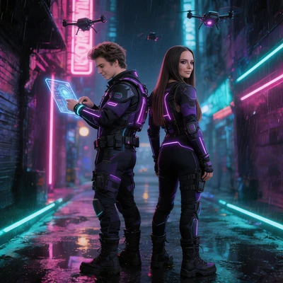 Кибер-наемники: Ночная миссия — AI промт для Seedream 4.5