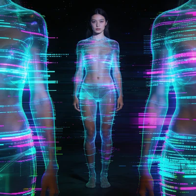 Кибер-Призрак в стиле Glitch-Art — AI промт для Seedream 4.5