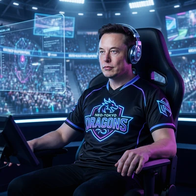 Кибер-спортсмен на турнире 2099 — AI промт для Nano Banana Pro