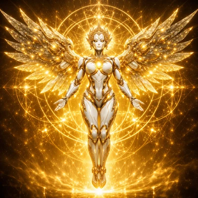 Кибернетический бог в стиле «Золотое сечение» — AI промт для GPT Image 1.5