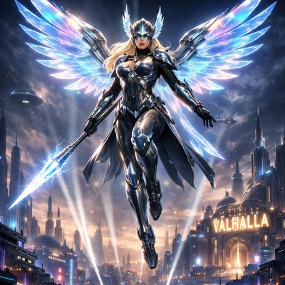 Киберпанк-валькирия — AI промт для GPT Image 1.5
