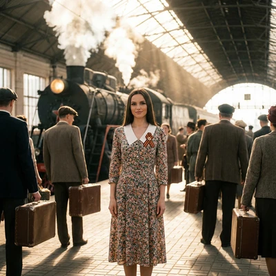 Кинокадр: Лето 1945 года — AI промт для Nano Banana Pro