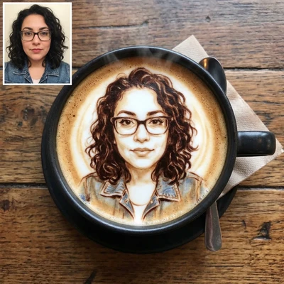 Кофейное искусство: Портрет — AI промт для Nano Banana Pro