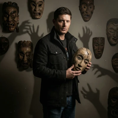 Коллекционер проклятых масок — AI промт для Nano Banana Pro