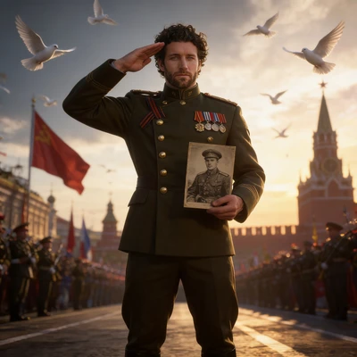 Командир Бессмертного Полка — AI промт для Seedream 4.5