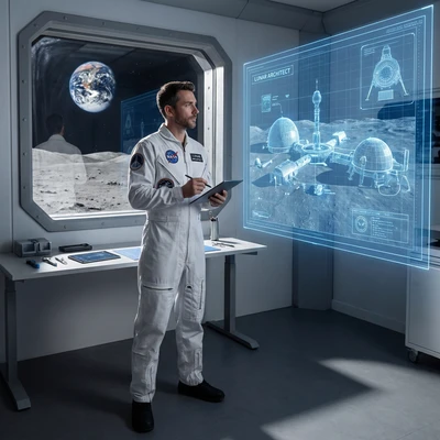 Космический архитектор будущего — AI промт для Nano Banana Pro