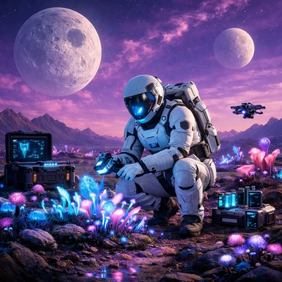 Космический биолог на экзопланете — AI промт для GPT Image 1.5