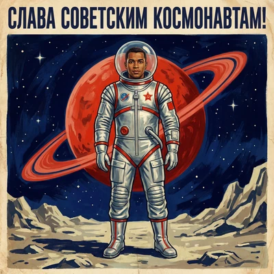 Космический первопроходец 1960-х — AI промт для Nano Banana Pro